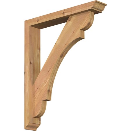 Ekena Millwork Olympic Traditional Smooth Bracket w/ Offset Brace, Western Red Cedar, 3 1/2"W x 20"D x 24"H BKT0402X20X24OLY01SWR